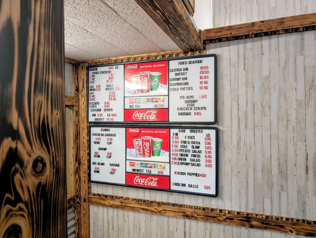 Boudin King Restaurant menu