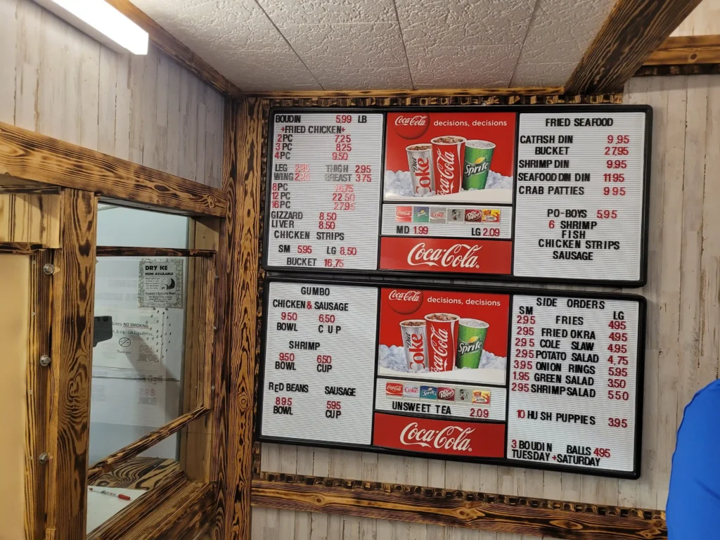 Boudin King Restaurant menu